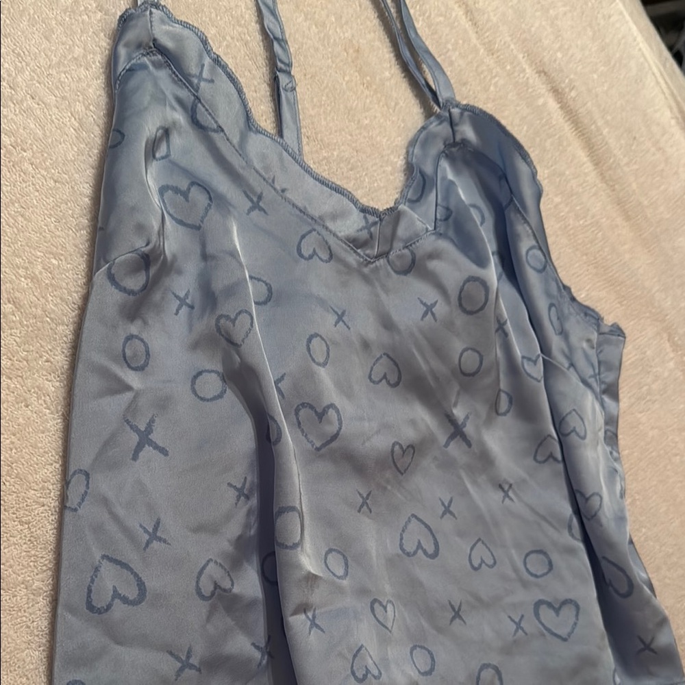 Colsie Light Blue Camisole with Heart Pattern